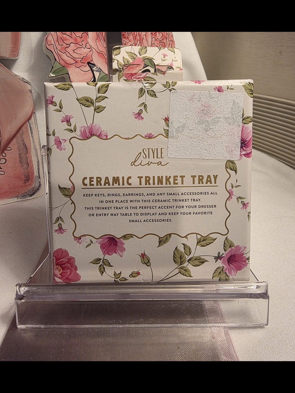 Love You Mom Floral Ceramic Trinket Tray - Picture 2 of 2
